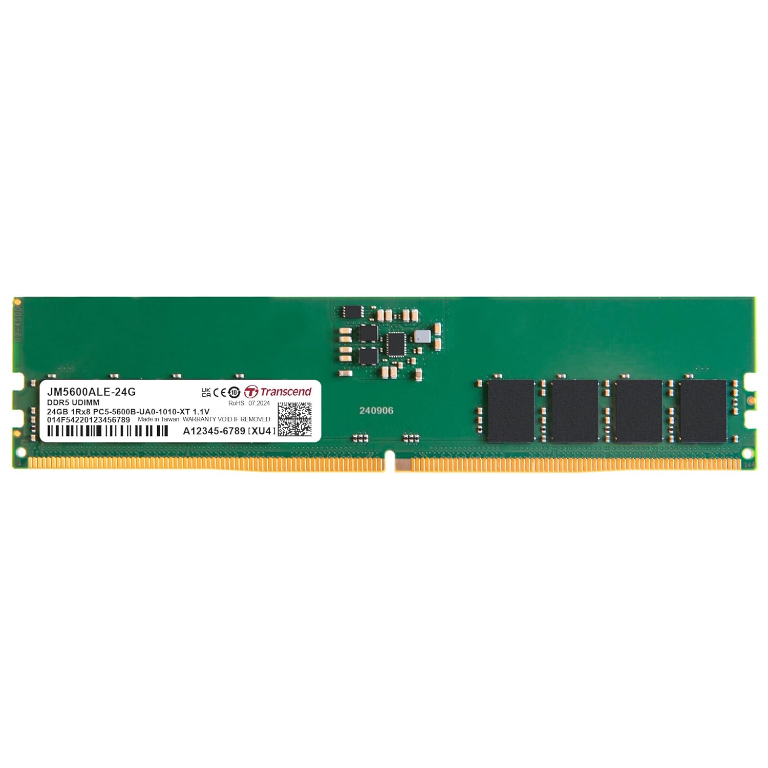 Transcend JetRam DDR5 5600 MHz U-DIMM CL46 1.1V Desktop RAM | 8GB, 16GB, 24GB, 32GB, 48GB Transcend JetRam DDR5 5600 MHz U-DIMM CL46 1.1V Desktop RAM | 8GB, 16GB, 24GB, 32GB, 48GB
